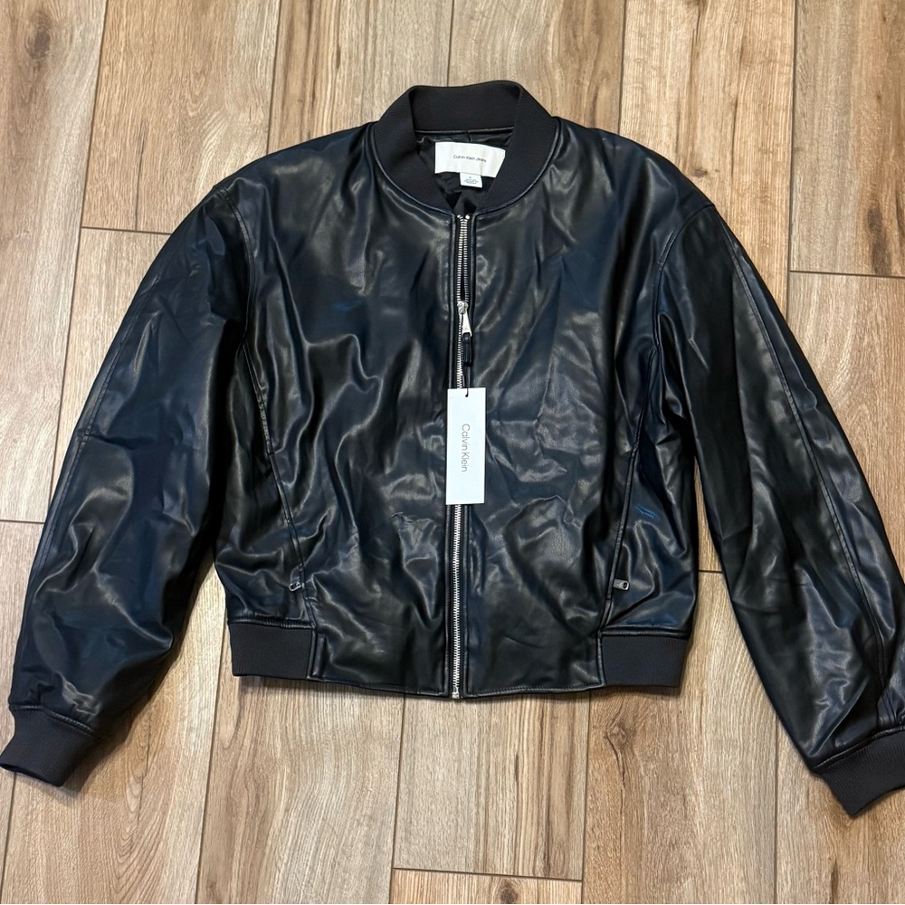 NWT Calvin Klein Black Bomber Jacket for women